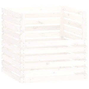 Compostiera Bianca 80x80x78 cm in Legno Massello di Pino