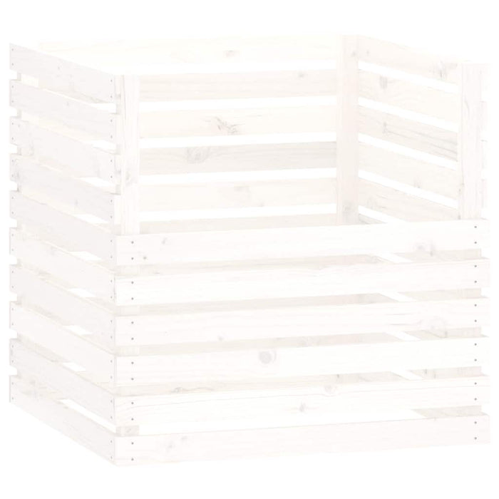 Compostiera Bianca 80x80x78 cm in Legno Massello di Pino