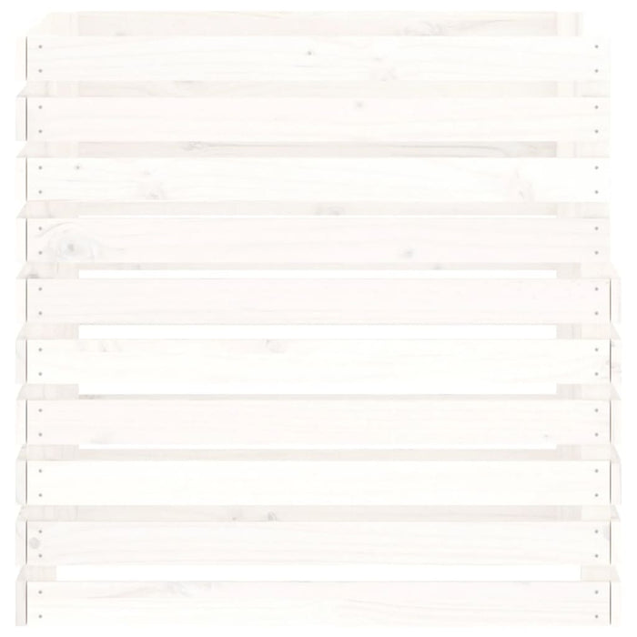 Compostiera Bianca 80x80x78 cm in Legno Massello di Pino