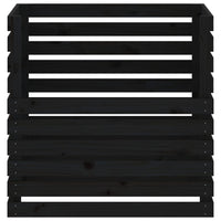 Compostiera Nera 80x80x78 cm in Legno Massello di Pino 822191