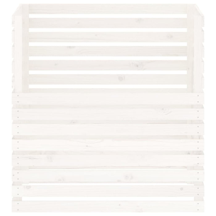 Compostiera Bianca 100x100x102 cm in Legno Massello di Pino