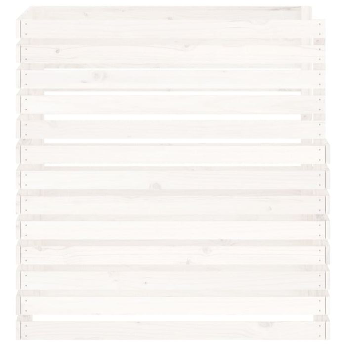 Compostiera Bianca 100x100x102 cm in Legno Massello di Pino