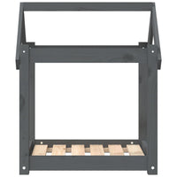 Cuccia per Cani Grigia 61x50x70  cm in Legno Massello di Pino 822199