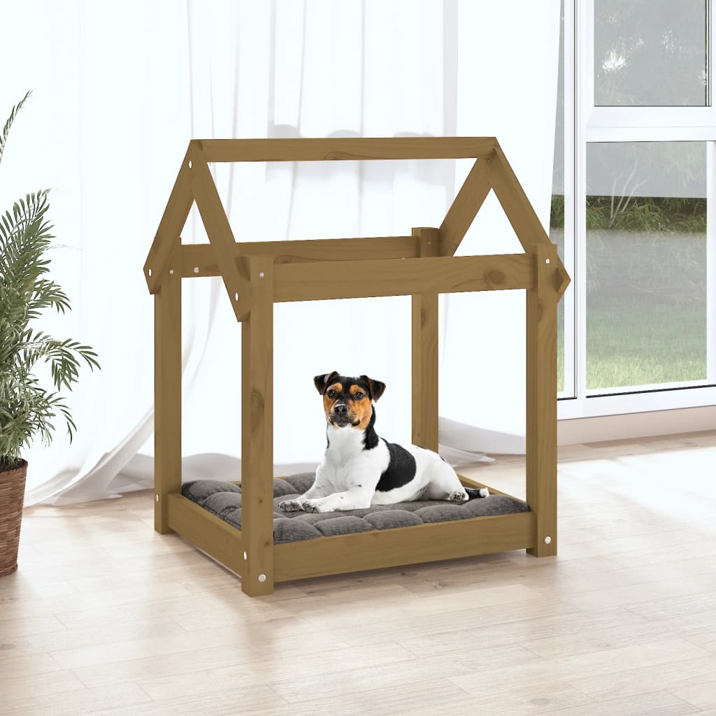 Cuccia per Cani Ambra 61x50x70 cm in Legno Massello di Pino 822200