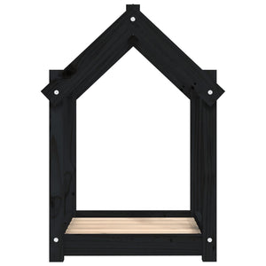 Cuccia per Cani Nera 61x50x70 cm in Legno Massello di Pino 822201