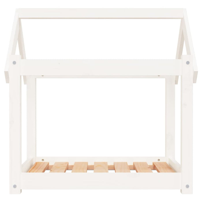 Cuccia per Cani Bianca 71x55x70 cm in Legno Massello di Pino 822203