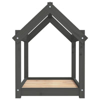 Cuccia per Cani Grigia 71x55x70 cm in Legno Massello di Pino 822204