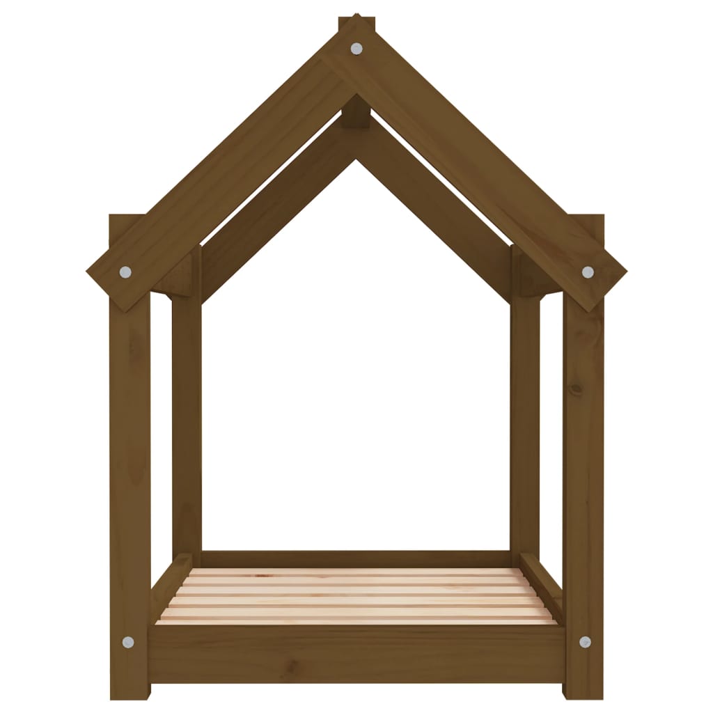 Cuccia per Cani Miele 71x55x70 cm in Legno Massello di Pino