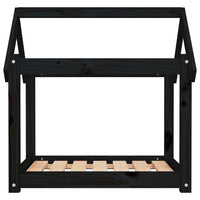 Cuccia per Cani Nera 71x55x70 cm in Legno Massello di Pino