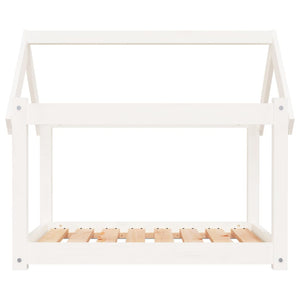 Cuccia per Cani Bianca 81x60x70 cm in Legno Massello di Pino