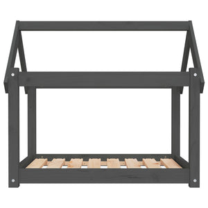Cuccia per Cani Grigia 81x60x70 cm in Legno Massello di Pino