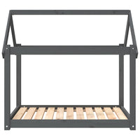 Cuccia per Cani Grigia 101x70x90 cm in Legno Massello di Pino