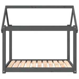 Cuccia per Cani Grigia 101x70x90 cm in Legno Massello di Pino