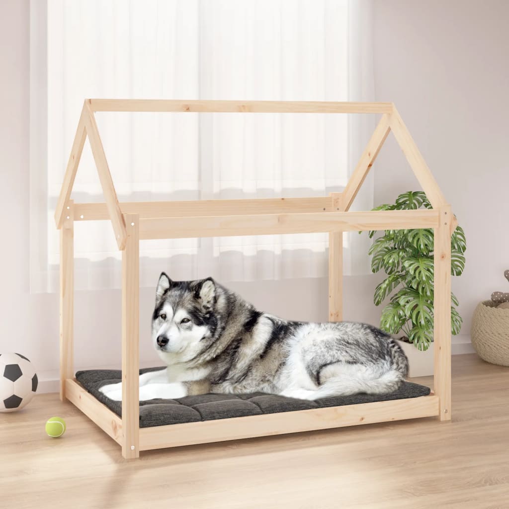 Cuccia per Cani 111x80x100 cm in Legno Massello di Pino 822217