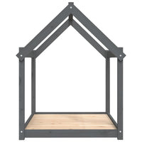 Cuccia per Cani Grigia 111x80x100 cm in Legno Massello di Pino 822219