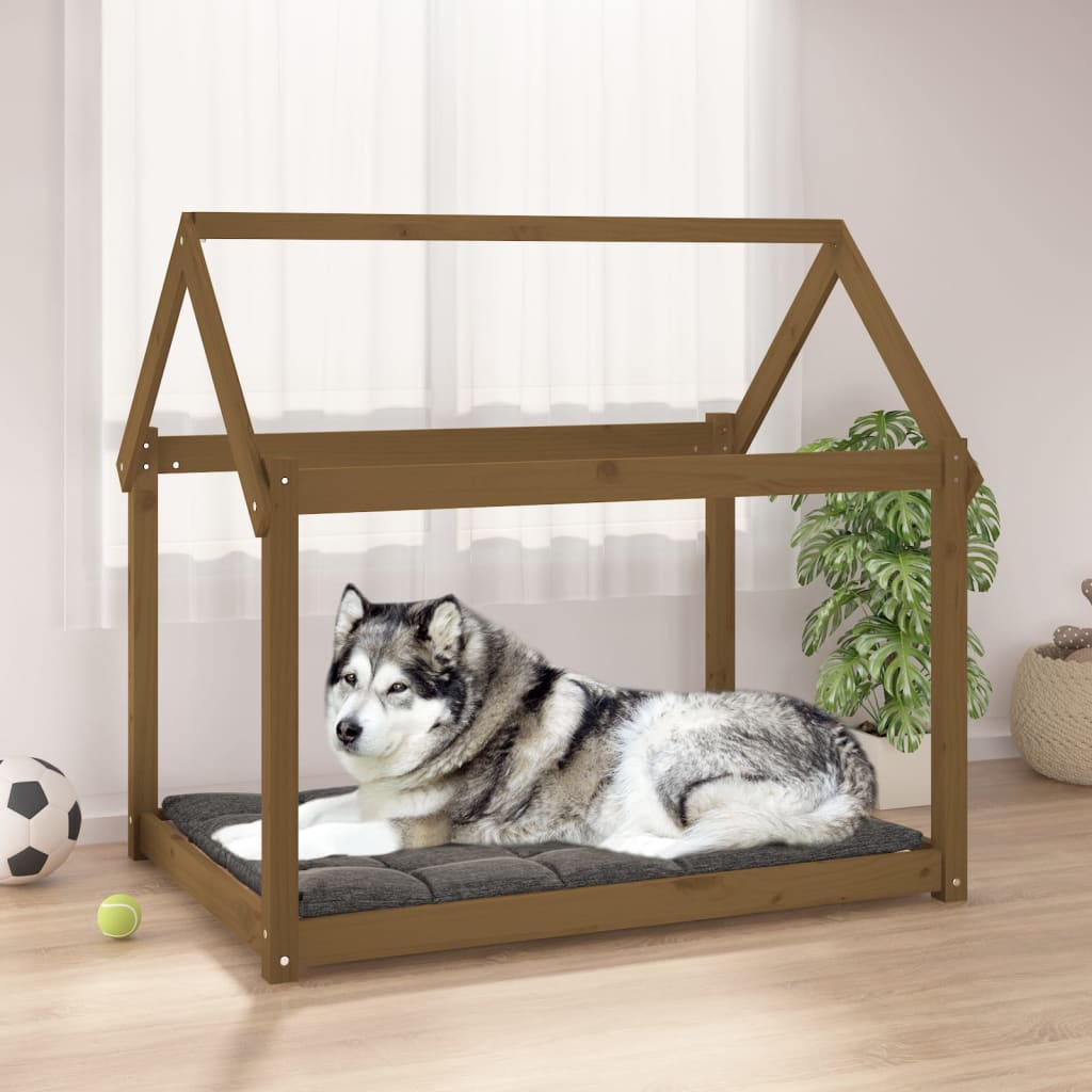 Cuccia per Cani Ambra 111x80x100 cm in Legno Massello di Pino 822220