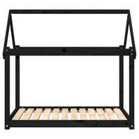 Cuccia per Cani Nera 111x80x100 cm in Legno Massello di Pino 822221