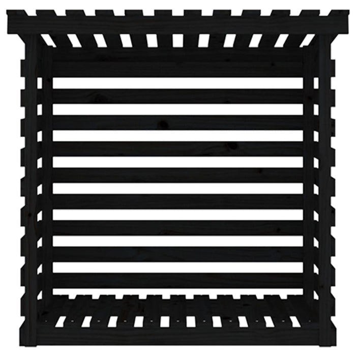 Portalegna Nero 108x73x108 cm in Legno Massello di Pino 822226