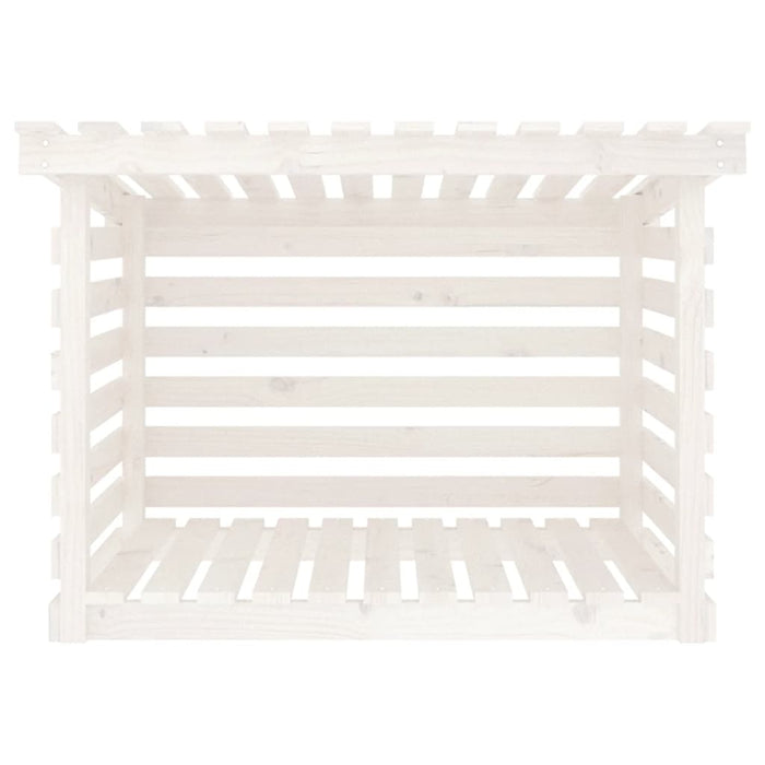 Portalegna Bianco 108x73x79 cm in Legno Massello di Pino cod mxl 61096