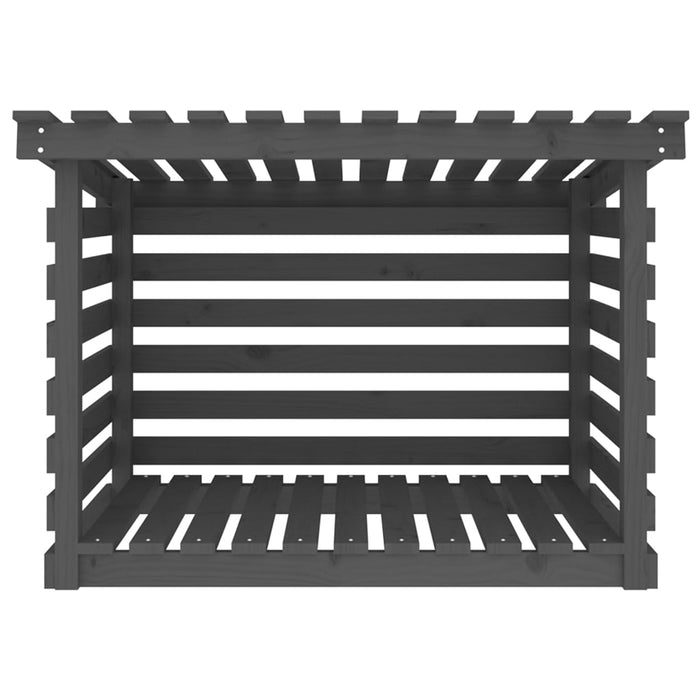 Portalegna Grigio 108x73x79 cm in Legno Massello di Pino 822229