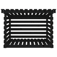 Portalegna Nero 108x73x79 cm in Legno Massello di Pino 822231