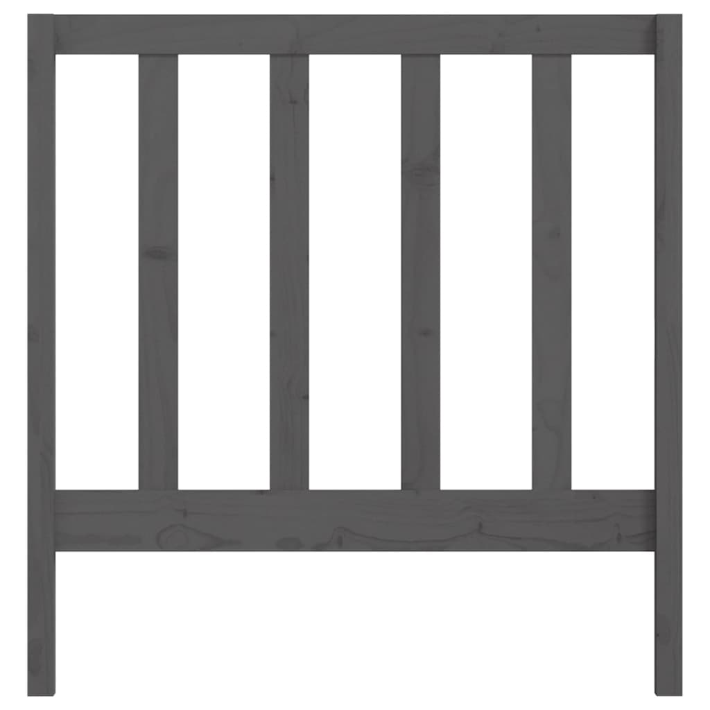 Testiera per Letto Grigia 95x4x100 cm in Legno Massello di Pino 822239