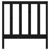 Testiera per Letto Nera 95x4x100 cm in Legno Massello di Pino 822241