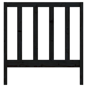 Testiera per Letto Nera 95x4x100 cm in Legno Massello di Pino 822241