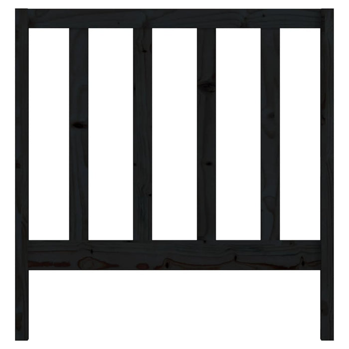 Testiera per Letto Nera 95x4x100 cm in Legno Massello di Pino 822241