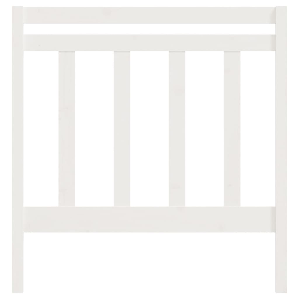 Testiera per Letto Bianca 95x4x100 cm in Legno Massello di Pino 822243