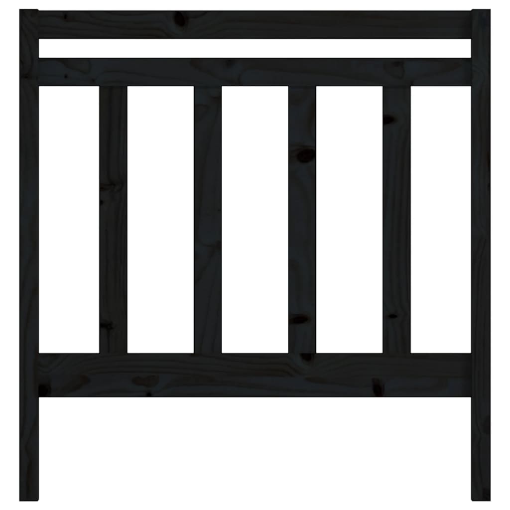 Testiera per Letto Nera 95x4x100 cm in Legno Massello di Pino 822246