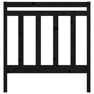 Testiera per Letto Nera 95x4x100 cm in Legno Massello di Pino 822246