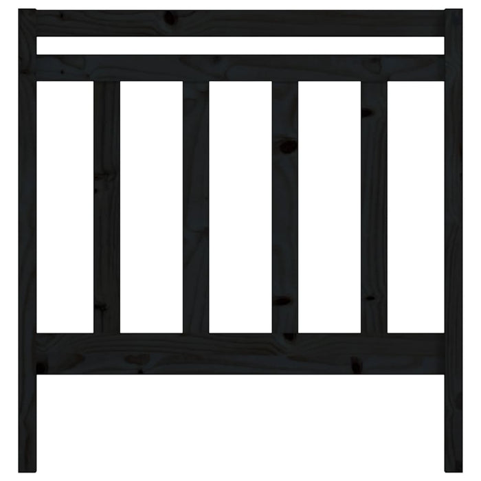 Testiera per Letto Nera 95x4x100 cm in Legno Massello di Pino 822246
