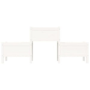 Fioriera Bianca 178,5x44x75 cm in Legno Massello di Pino