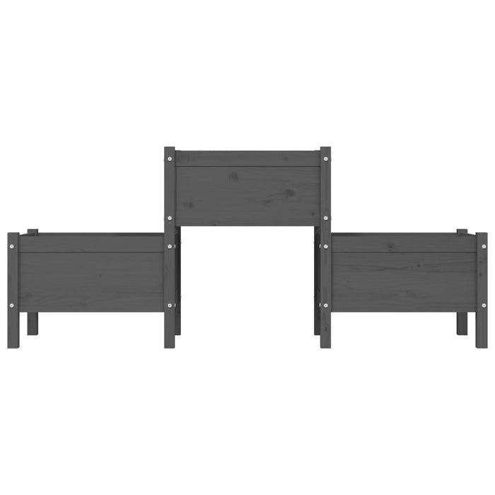 Fioriera Grigia 178,5x44x75 cm in Legno Massello di Pino 822249