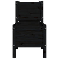 Fioriera Nera 178,5x44x75 cm in Legno Massello di Pino