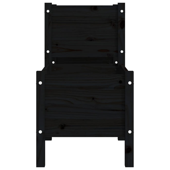 Fioriera Nera 178,5x44x75 cm in Legno Massello di Pino 822251