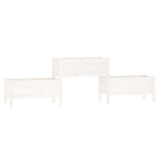 Fioriera Bianca 245,5x44x75 cm in Legno Massello di Pino 822253