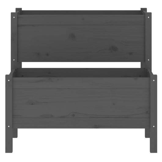 Vassoio per fioriera aiuola rialzata piante fiori terrazza giardino 84,5 x 84 x 75 cm legno massello di pino grigio 02_0037959