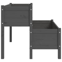 Fioriera-Vaso da Esterno-Contenitore per Piante Grigia 110x84x75 cm in Legno Massello di Pino