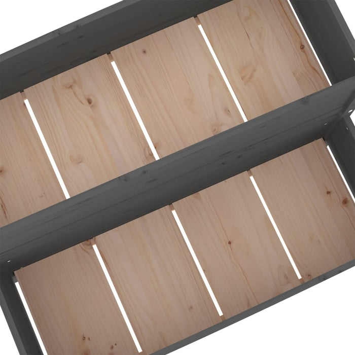 Fioriera-Vaso da Esterno-Contenitore per Piante Grigia 110x84x75 cm in Legno Massello di Pino