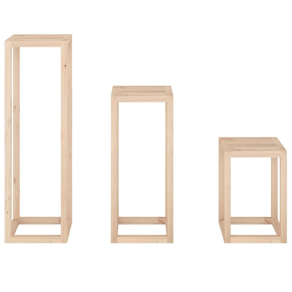 Set Supporti per Piante 3 pz in Legno Massello di Pino cod mxl 73466