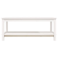 Tavolino da Salotto Bianco 110x55x45 cm Legno Massello di Pino cod mxl 22760