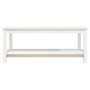 Tavolino da Salotto Bianco 110x55x45 cm Legno Massello di Pino cod mxl 22760
