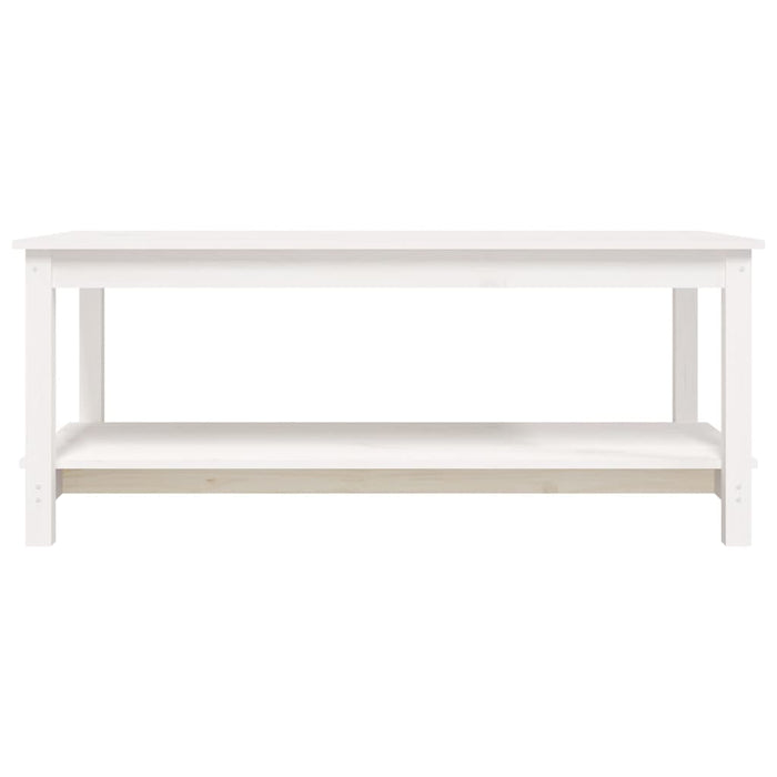 Tavolino da Salotto Bianco 110x55x45 cm Legno Massello di Pino cod mxl 22760