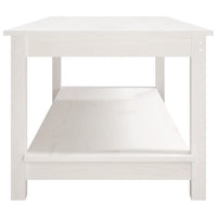 Tavolino da Salotto Bianco 110x55x45 cm Legno Massello di Pino cod mxl 22760
