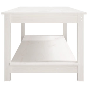 Tavolino da Salotto Bianco 110x55x45 cm Legno Massello di Pino cod mxl 22760