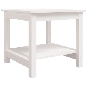 Tavolino da Salotto-Tavolino da soggiorno Bianco 50x50x45 cm Legno Massello di Pino