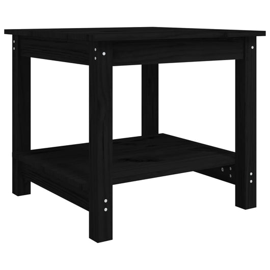Tavolino da Salotto Nero 50x50x45 cm Legno Massello di Pino 822281