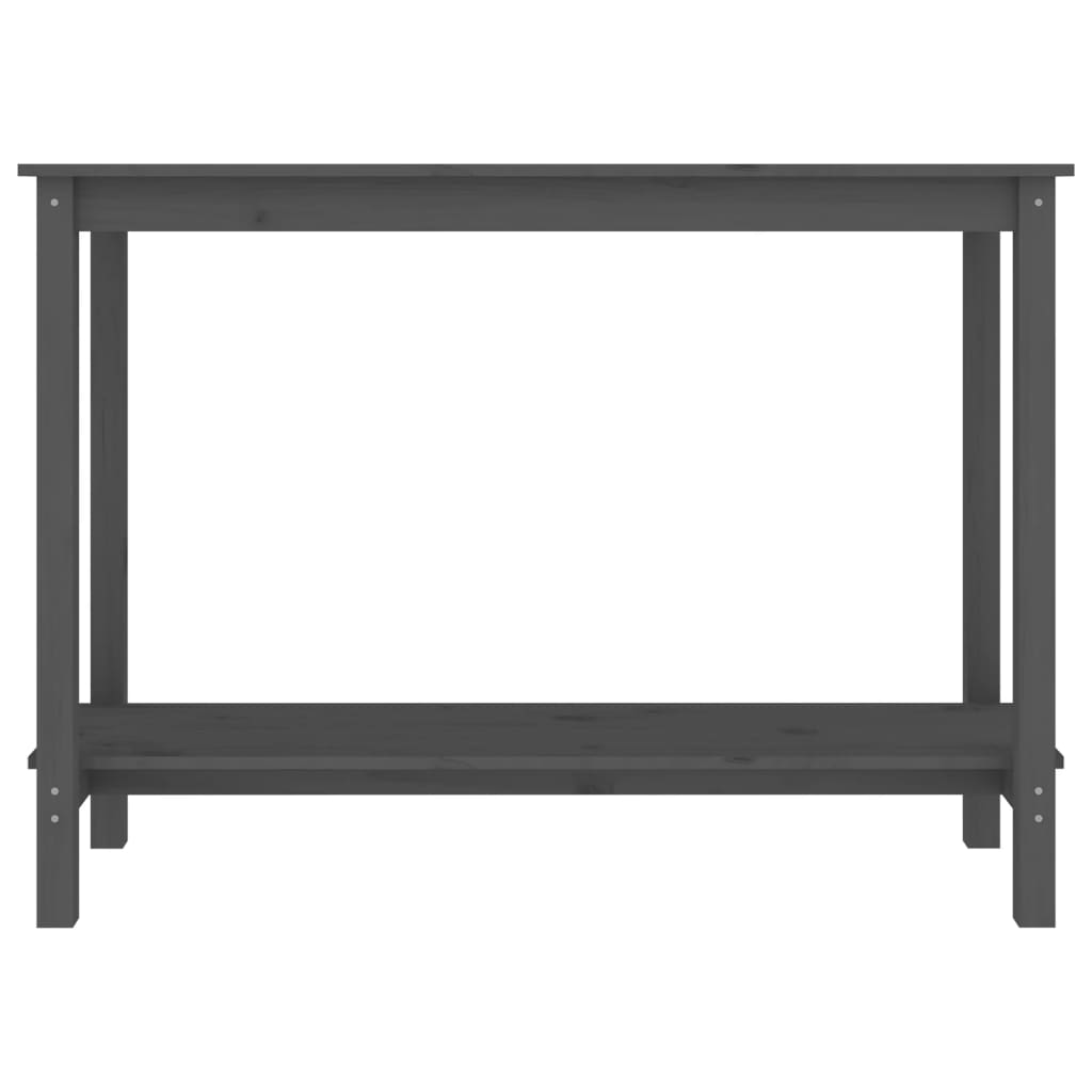 Tavolo Consolle Grigio 110x40x80 cm in Legno Massello di Pino 822284